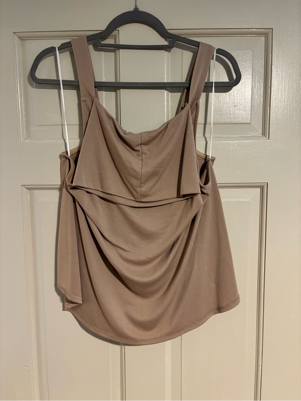 Women’s Draped Cowl Neck Tank Top - Taupe